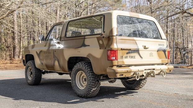 1984 Chevrolet Blazer M1009 CUCV rear, three-quarter
