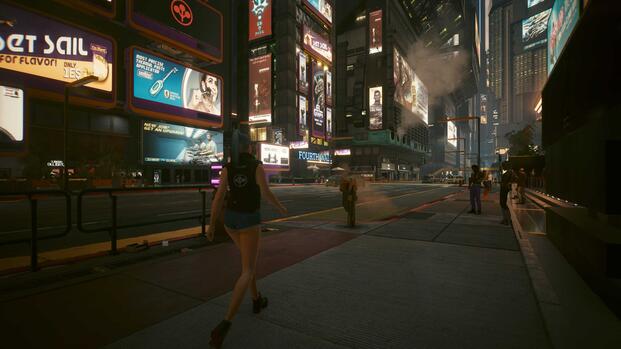 Walking around Night City in Cyberpunk 2077 (2020)