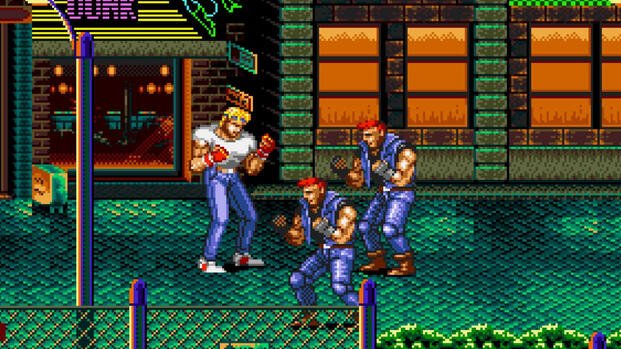 Facing enemies in Streets of Rage 2 (1992)