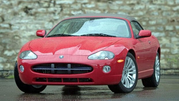 2001-2006 Jaguar XK8 Convertible Top Up Red Front View