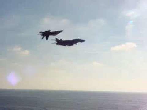 F-18 & Inverted F-14 Flyby