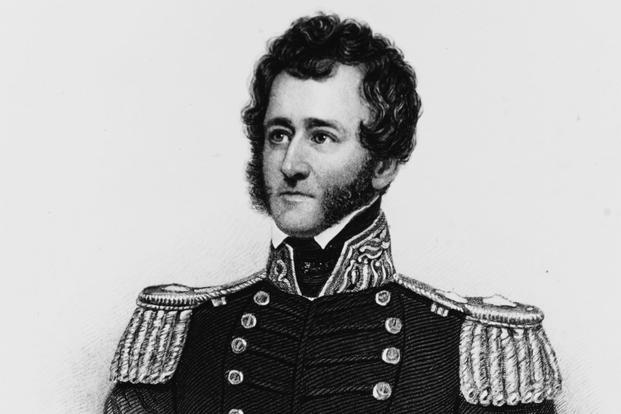 Engraved portrait of Robert Field Stockton by .B. Hall, from a painting on ivory by Newton, London, 1840. (Photo: U.S. Naval History and Heritage Command)