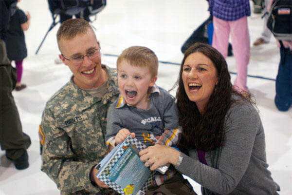 Military spouse with family