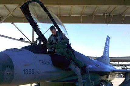 Capt. Mike Richard, 20th Operations Support Squadron, boards an F-16 Fighting Falcon at Shaw Air Force Base, S.C