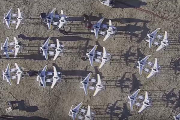 The Low-Cost Unmanned aerial vehicle Swarming Technology is a prototype tube-launched UAV. The LOCUST program will make possible the launch of multiple swarming UAVs to autonomously overwhelm and adversary. (Video Still: ONR Video)