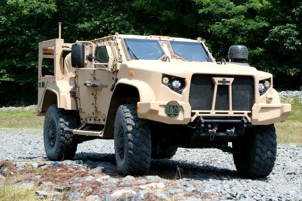 The Army and Marine Corps showed off its new Joint Light Tactical Vehicle at a test track at Marine Corps Base Quantico, Virginia, on June 14, 2017. (Photos by Matthew Cox/Military.com)