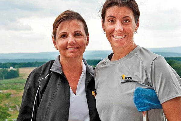 Paulette Mason and her daughter, Army Reserve Staff Sgt. Stefanie Mason, on a Yellow Ribbon Fund outing to Gettysburg during Stefanie’s years of treatment at Walter Reed. Photo by Charles Lee