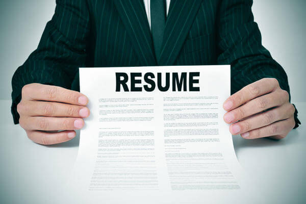 Holding a resume