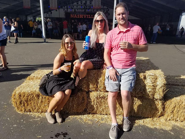 Army veteran John Tampien, right, at the Las Vegas festival before Sunday's shooting. (Photo: Facebook.)