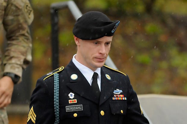 Army Sgt. Bowe Bergdahl of Hailey, Idaho, leaves a military courthouse on December 22, 2015 in Ft. Bragg, North Carolina (Photo by Sara D. Davis/Getty Images)