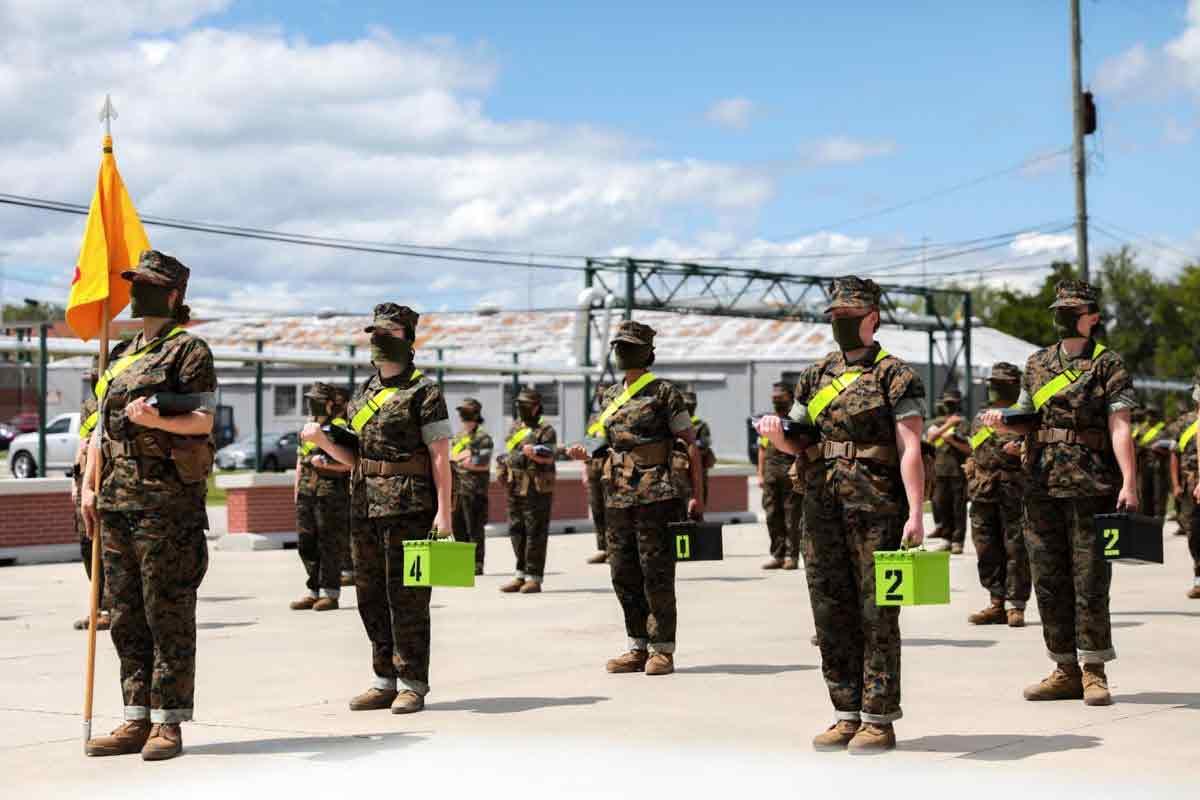 Cell Phones And Di Masks Marines Parris Island Boot Camp Opens To New Recruits Military Com - bct united states army training base roblox