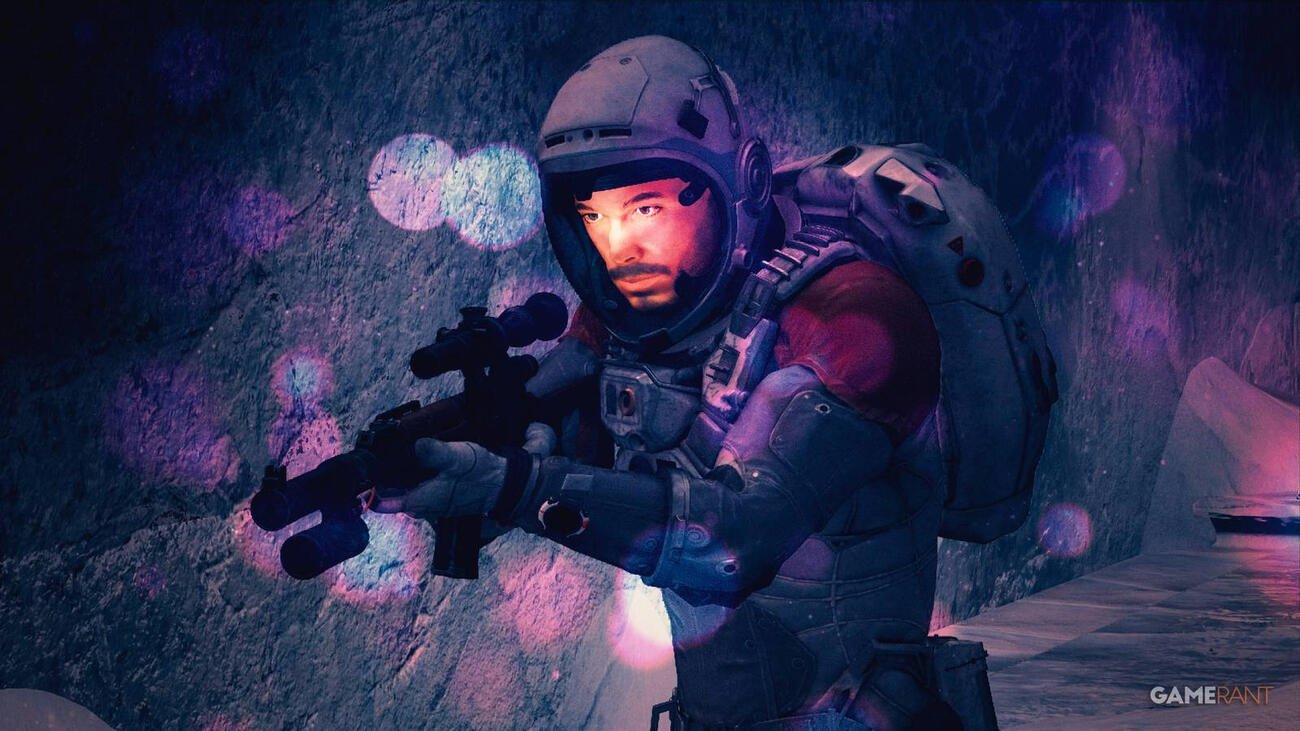 Screenshot from Starfield video game showing a player exploring a planet.