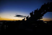 Members of the 480th Aircraft Maintenance Unit board a plane before a deployment at the flight line at Spangdahlem Air Base, Germany, on April 7, 2016. Airman 1st Class Timothy Kim/Air Force