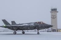 Maj. Jonathan “Spades” Gilber, U.S. Air Force F-35 test pilot, demonstrates the handling qualities of Lockheed Martin’s (NYSE: LMT) F-35 Lightning II during icy runway ground testing at Eielson Air Force Base, Alaska. (Photo: Darin Russell, Lockheed Martin)