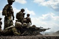 Soldiers prepare their weapons, ammunition and gear before participating in a live-fire exercise in Djibouti on Nov. 1, 2017. (Air Force photo/Erin Piazza)