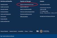 A screen shot of the link on the Vets.gov website users can visit to apply for the new VA ID card. (Military.com)