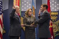 Secretary of Defense James N. Mattis formally swears in the Secretary of the Army Dr. Mark Esper at the Pentagon, Washinton D.C., Jan. 5, 2018. (DoD/Navy Mass Communication Specialist 1st Class Kathryn E. Holm)