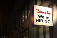 Hiring sign. Stock image