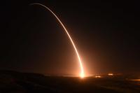 FILE PHOTO -- An unarmed U.S. Air Force Minuteman III intercontinental ballistic missile launches during an operational test at 1:23 a.m. Pacific Daylight Time Monday, May 14, 2018, at Vandenberg Air Force Base, Calif. (U.S. Air ForceAirman Aubree Milks)