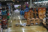 The Camp Lejeune, North Carolina, Commissary sustained extensive water damage to the roof and sales floor. (Marine Corps photo)