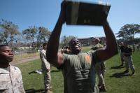 Trainees conduct a combat fitness test.