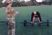 Military.com gets a demonstration of the proper technique for the strength deadlift portion of the Army’s new Combat Fitness Test. (Screenshot of Military.com video)