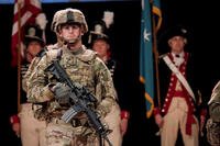 October 2017: Soldiers assigned to the 3d U.S. Infantry Regiment (The Old Guard), perform during the opening ceremony of the Association of the United States Army (AUSA) Annual Meeting &amp; Exposition at the Walter E. Washington Convention Center in Washington, D.C. (US Army photo/Gabriel Silva)