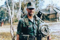 1st Lt. James Lawrence at his base camp in Vietnam, shortly before the battle of Landing Zone Albany. 