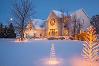 House with holiday lights