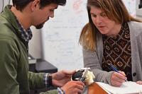 Dr. Ripley and Brian Strzelecki, research health sciences specialist at VA Center for Limb Loss and Mobility perform a quality check on a model of a kidney with a cancerous tumor to ensure the 3D printed model accurately represents the patient’s anatomy. (Department of Veterans Affairs/Chris Pacheco)