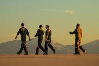 U.S. Air Force demo pilots walk off the flightline during the Heritage Flight Training and Certification Course at Davis-Monthan Air Force Base, Ariz., Feb. 28, 2019. (U.S. Air Force photo/Jensen Stidham)