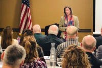 Cheryl Mason, chairman of the Board of Veterans' Appeals, speaks to a group. (Courtesy of Cheryl Mason)