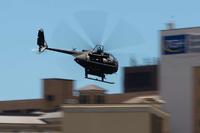 An MH-6 Little Bird helicopter transports Special Operations forces during a capabilities demonstration as part of the 2018 International Special Operations Forces week in downtown Tampa, Florida, on May 23, 2018. (Photo by U.S. Air Force Master Sgt. Barry Loo)