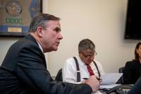 Robert H. McMahon, assistant secretary of defense for sustainment, presides over the first meeting of the PFAS task force Aug. 9, 2019, at the Pentagon. (DoD photo by Staff Sgt. Andrew Carroll)