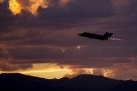 An F-35A Lightning II fighter jet takes off from Luke Air Force Base, Ariz., Oct. 11, 2018. Night flying training operations are conducted to ensure F-35 pilots can fully operate in a night time setting. (Jacob Wongwai/U.S. Air Force)