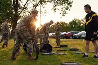 Army Combat Fitness Test weights on hex bar