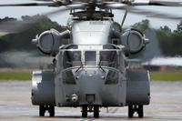 The first CH-53K King Stallion taxis across the flight line at Marine Corps Air Station New River, North Carolina May 16, 2018. (U.S. Marine Corps)