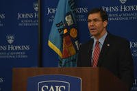 Defense Secretary Dr. Mark T. Esper addresses the National Defense Strategy