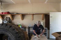 woman packing up garage