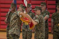 Combat Logistics Regiment 25 retries the regimental colors at Camp Lejeune, North Carolina, July 1, 2020.