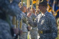 Army drill sergeant gives command