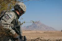 soldier patrols Maywand District, Afghanistan