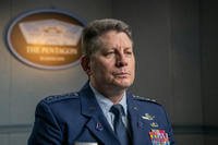 U.S. Space Force General David Thompson, Vice Space Operations Chief, speaks