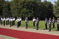 German honour guards during the ceremony for Croatia's President
