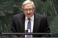 Sergei Ryabkov speaks at the United Nations headquarters