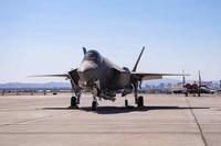 An F-35A carrying a B61-12 Joint Test Assembly at Nellis Air Force Base