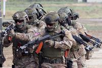 A Ukrainian special forces team prepares to rescue a training hostage