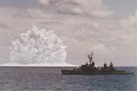 The destroyer Agerholm participates in Operation Dominic nuclear testing