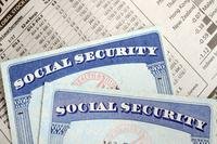 Social security card indicating retirement income
