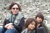Elaine Little with two Afghan girls she met in Asadabad, Afghanistan.